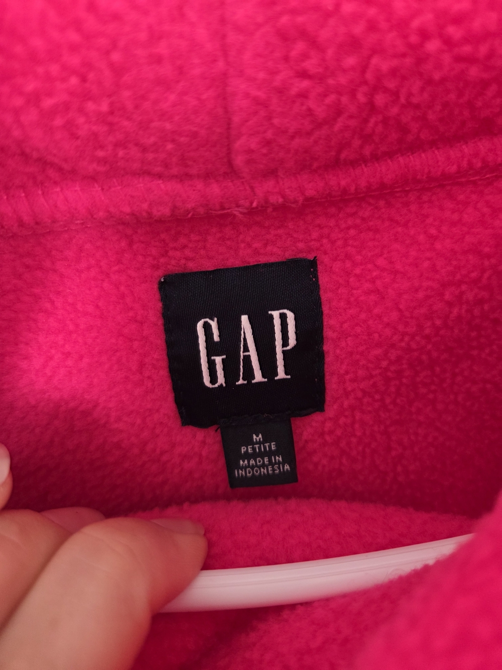 GAP Women's Bright Pink Fleece Turtleneck Pullover - Picture 3 of 5